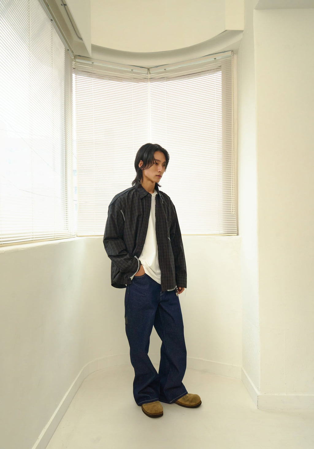 UL Check Shirt 02 NAVY