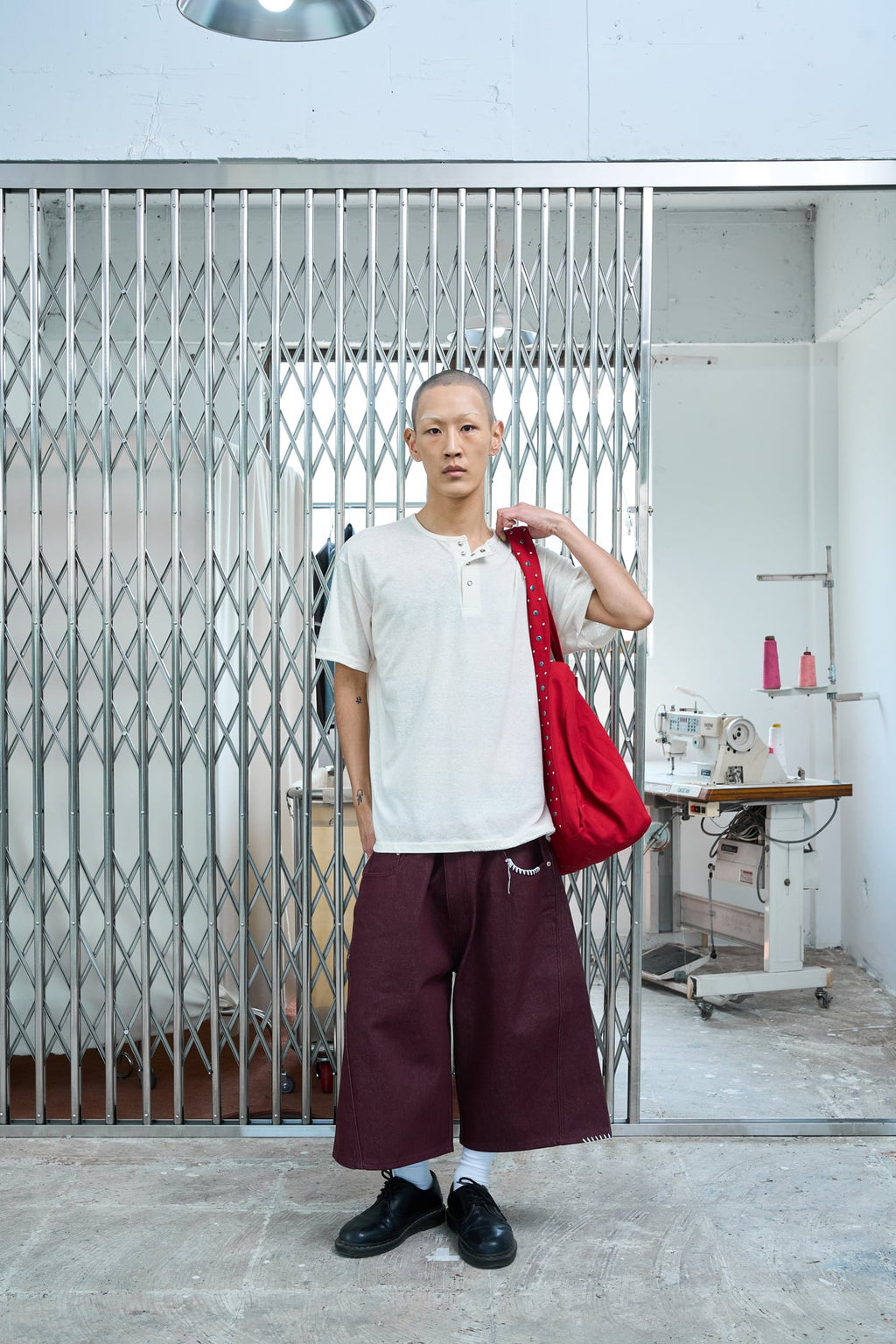 UL Denim Shorts 07 Red