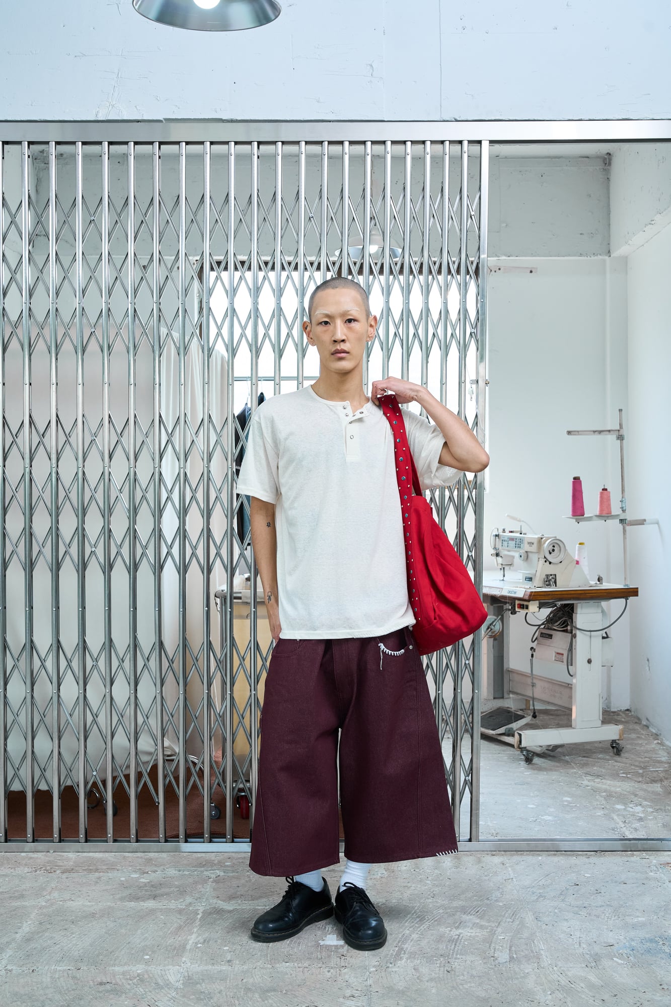 UL Denim Shorts 07 Red