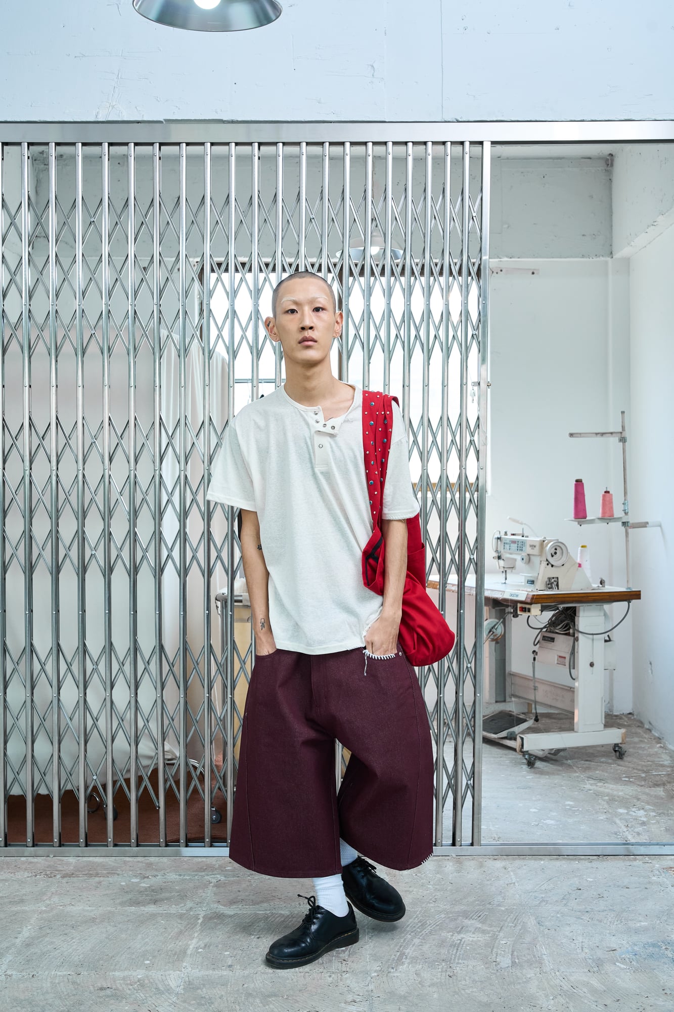 UL Denim Shorts 07 Red