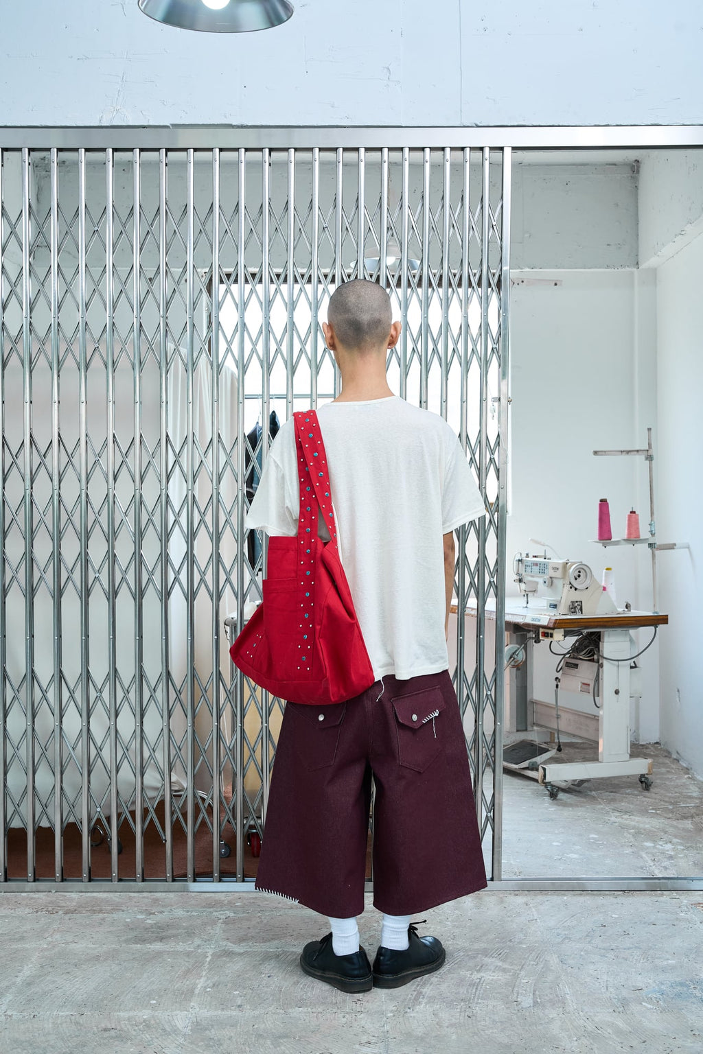 UL Denim Shorts 07 Red