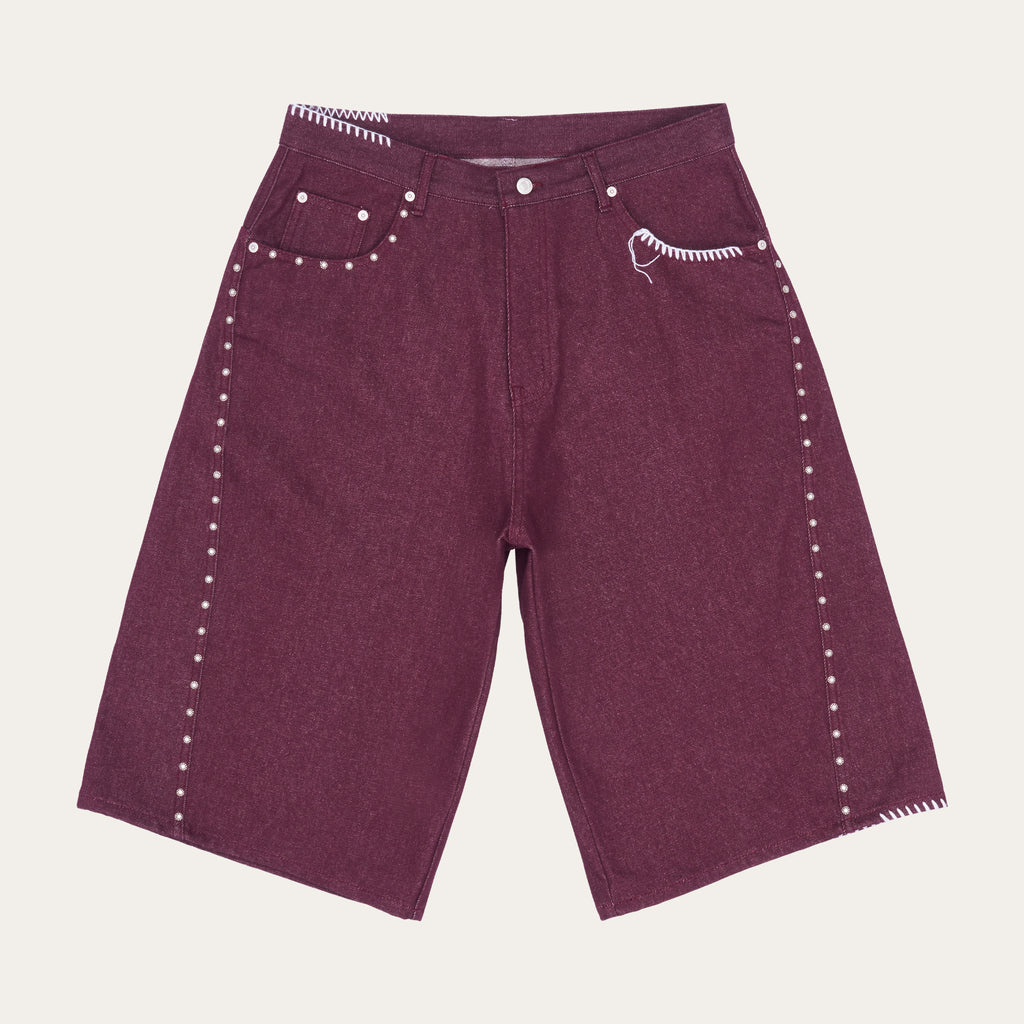 UL Denim Shorts 08 Red
